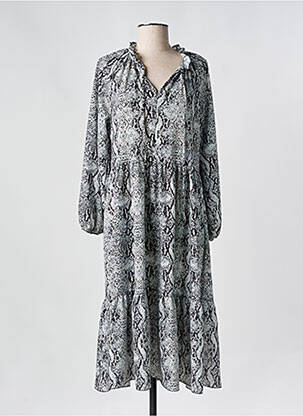 Robe mi-longue manches longues manches longues gris HAILYS femme