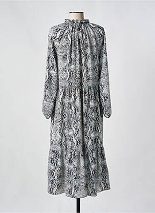 Robe mi-longue coupe fluide manches longues gris HAILYS femme