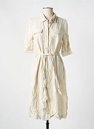 Robe mi-longue manches 3/4 manches 3/4 beige VERO MODA femme