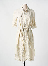 Robe mi-longue manches 3/4 manches 3/4 beige VERO MODA femme