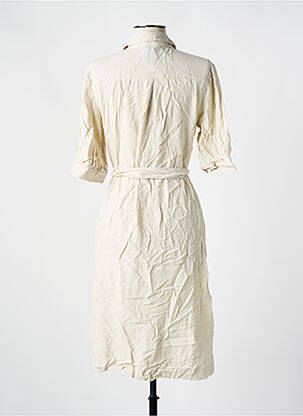 Robe mi-longue manches 3/4 manches 3/4 beige VERO MODA femme