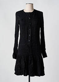 Robe courte manches longues manches longues noir ASTRID BLACK LABEL femme