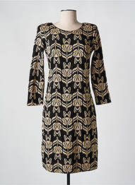Robe mi-longue manches longues manches longues or AMELIE & AMELIE femme