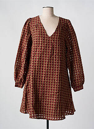 Robe courte coupe évasée manches longues rouge VILA femme
