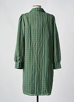Robe mi-longue coupe fluide manches longues vert NEON & NYLON femme