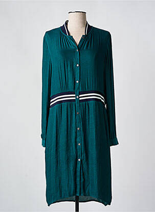 Robe mi-longue manches longues manches longues vert GARCIA femme