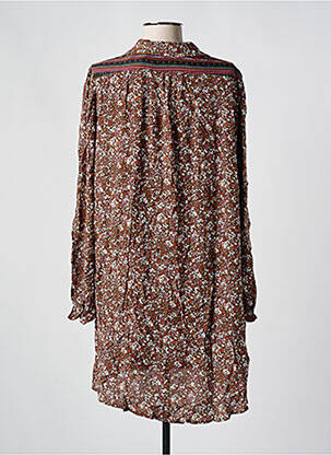 Robe courte coupe fluide manches longues marron CHERRY PARIS femme