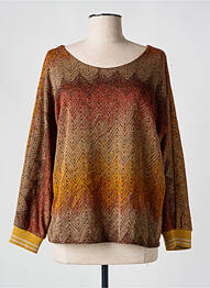 Pull stretch manches longues orange BELLITA femme