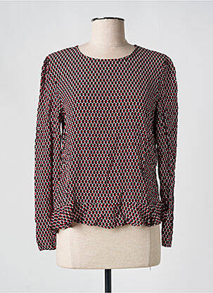 Blouse fermeture boutonnée au dos manches longues rouge MANGO femme