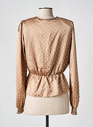 Blouse manches longues manches longues marron GUESS femme