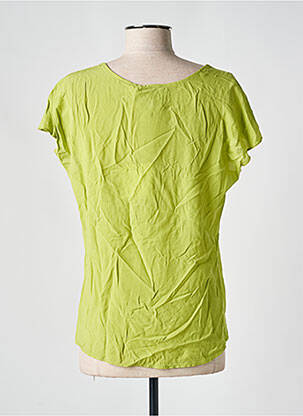 Blouse tissage popeline manches courtes vert BELLITA femme