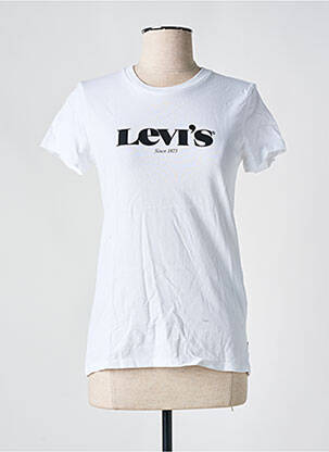 T-shirt sérigraphie floquée manches courtes blanc LEVI'S femme