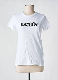 T-shirt sérigraphie floquée manches courtes blanc LEVIS femme