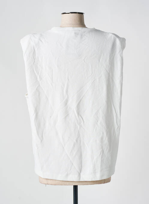 Débardeur coupe droite sans manche blanc DEUX. BY ELINE DE MUNCK femme