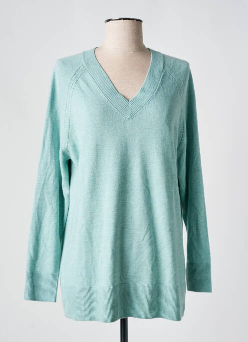 Pull tissage chiné manches longues bleu MANGO femme