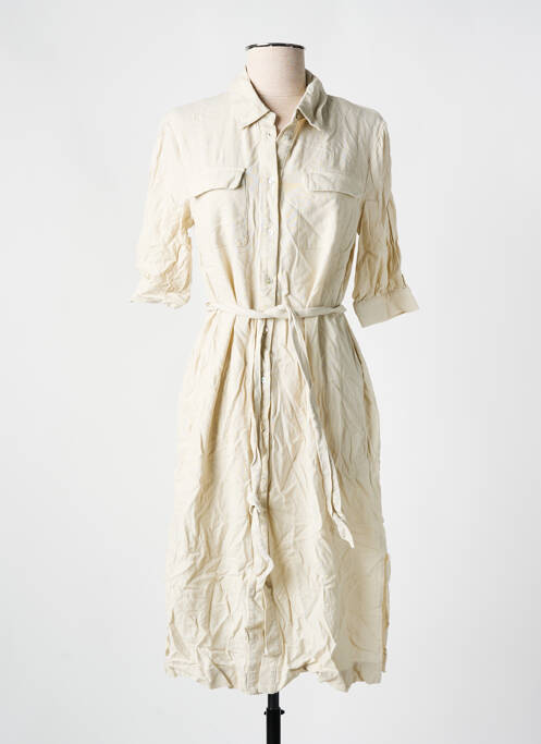 Robe mi-longue beige VERO MODA pour femme