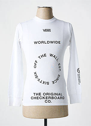 T-shirt coupe cintrée manches longues blanc VANS homme
