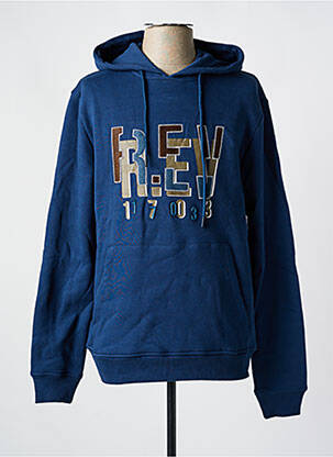 Sweat-shirt à capuche sérigraphie manches longues bleu R.EV 1703 BY REMCO EVENPOEL  femme