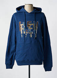 Sweat-shirt à capuche sérigraphie manches longues bleu R.EV 1703 BY REMCO EVENPOEL  femme