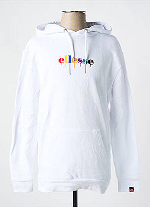 Sweat-shirt à capuche poches manches longues blanc ELLESSE homme