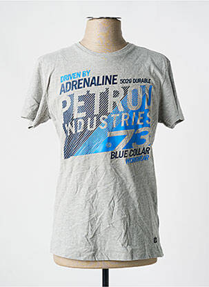 T-shirt coupe cintrée manches courtes gris PETROL INDUSTRIES homme