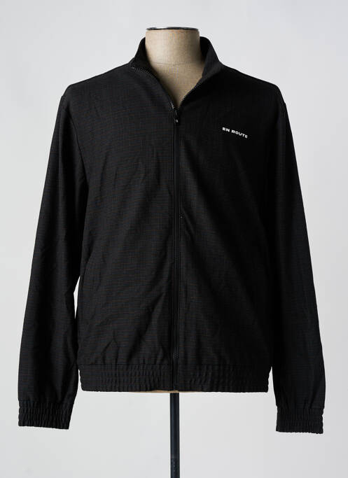 Veste casual resserrée sur le bas noir TOURIST LEMC homme