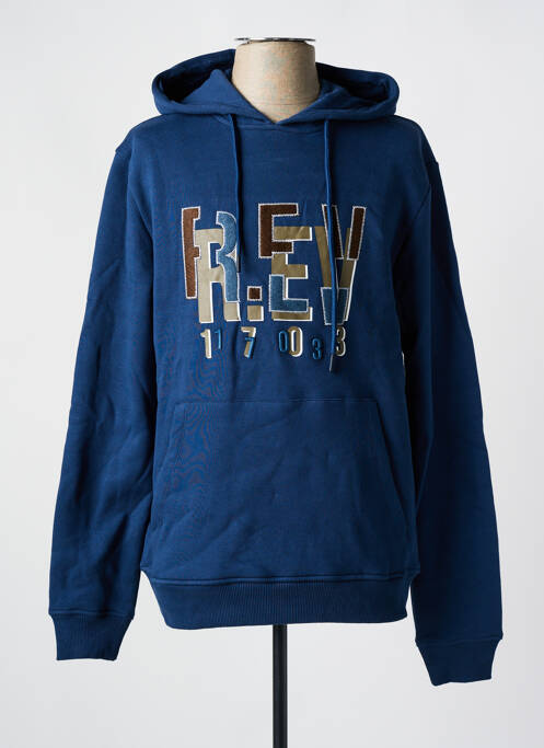 Sweat-shirt à capuche bleu R.EV 1703 BY REMCO EVENPOEL  pour femme