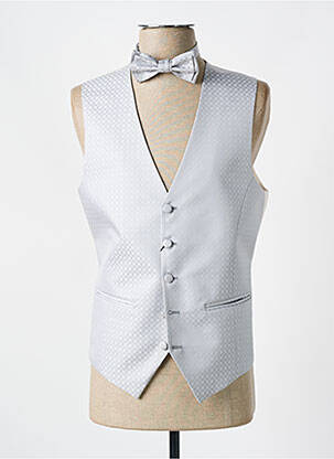 Gilet sans manche effet matière satinée gris LEBOLE homme