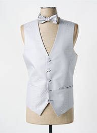 Gilet sans manche effet matière satinée gris LEBOLE homme
