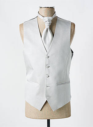Gilet sans manche effet matière satinée gris OXON homme