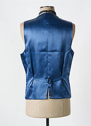 Gilet sans manche effet matière satinée bleu LEBOLE homme