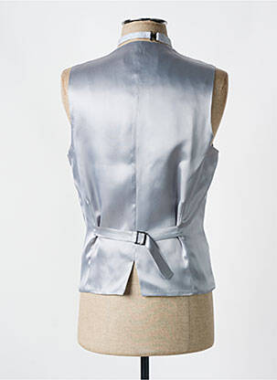 Gilet sans manche effet matière satinée gris LEBOLE homme