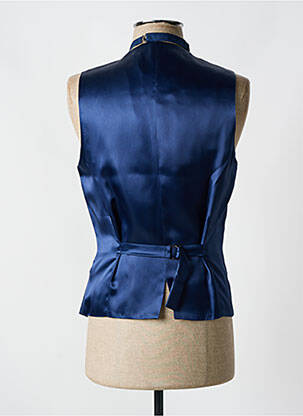 Gilet sans manche effet matière satinée bleu LEBOLE homme