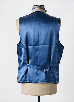 Gilet sans manche effet matière satinée bleu LEBOLE homme