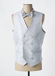 Gilet sans manche effet matière satinée gris LEBOLE homme