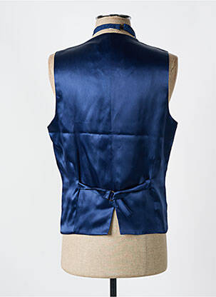 Gilet sans manche effet matière satinée bleu LEBOLE homme
