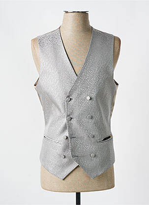 Gilet sans manche effet matière satinée beige LEBOLE homme