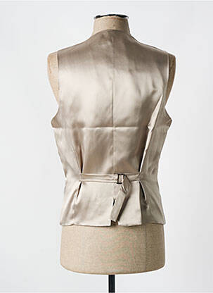 Gilet sans manche effet matière satinée beige LEBOLE homme