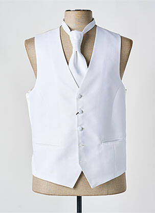 Gilet sans manche effet matière satinée blanc MONSIEUR PEKTRUS BLANCO homme