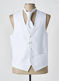 Gilet sans manche effet matière satinée blanc MONSIEUR PEKTRUS BLANCO homme