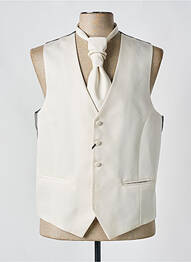 Gilet sans manche effet matière satinée beige OXON homme