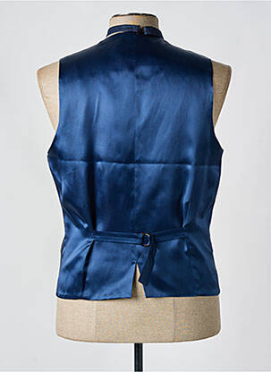 Gilet sans manche effet matière satinée bleu LEBOLE homme