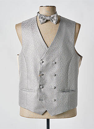 Gilet sans manche effet matière satinée beige LEBOLE homme