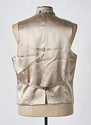 Gilet sans manche effet matière satinée beige LEBOLE homme