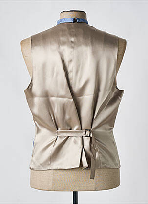 Gilet sans manche effet matière satinée bleu LEBOLE homme