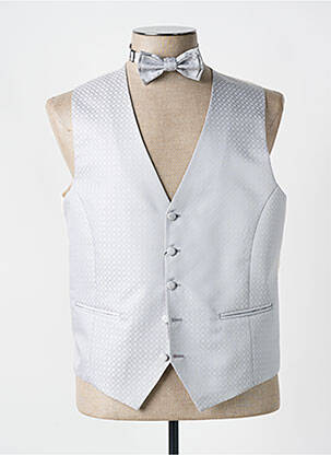 Gilet sans manche effet matière satinée gris LEBOLE homme