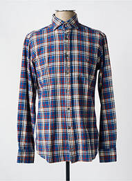 Chemise manches longues imprimé écossais bleu BAGUTTA homme