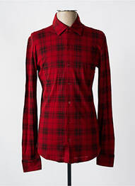 Chemise manches longues imprimé écossais rouge MAJESTIC FILATURES homme