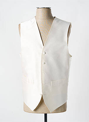 Gilet sans manche tissage satiné beige SMART homme