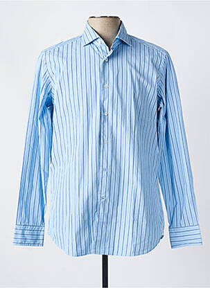Chemise manches longues imprimé rayures bleu BAGUTTA homme